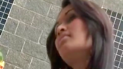 Hotie with sexy babe ass fucked and swallows