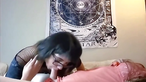 Tranny and guy are masturbation & tranny Tranny and guy are masturbation & tranny